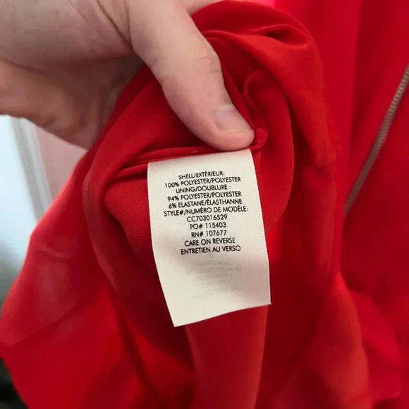 358 Alice + Olivia Red Ruffle Sleeveless Dress Size 8 - Picture 8 of 8